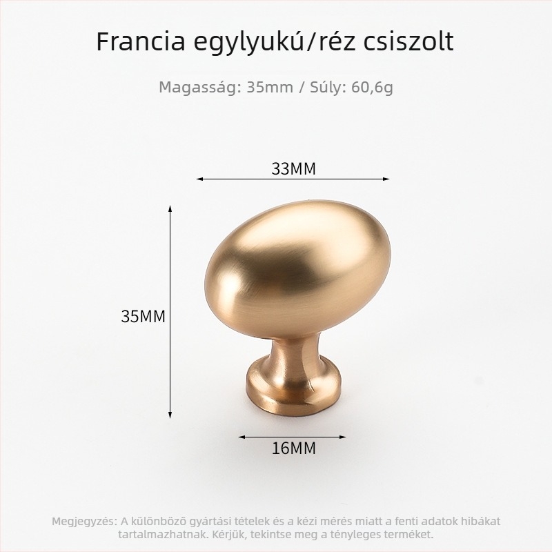 Arany tojás alakú szekrényfogantyú, francia stílus, modern minimalista tervezés, fiókokhoz, cipősszekrényhez és ruhásszekrényhez