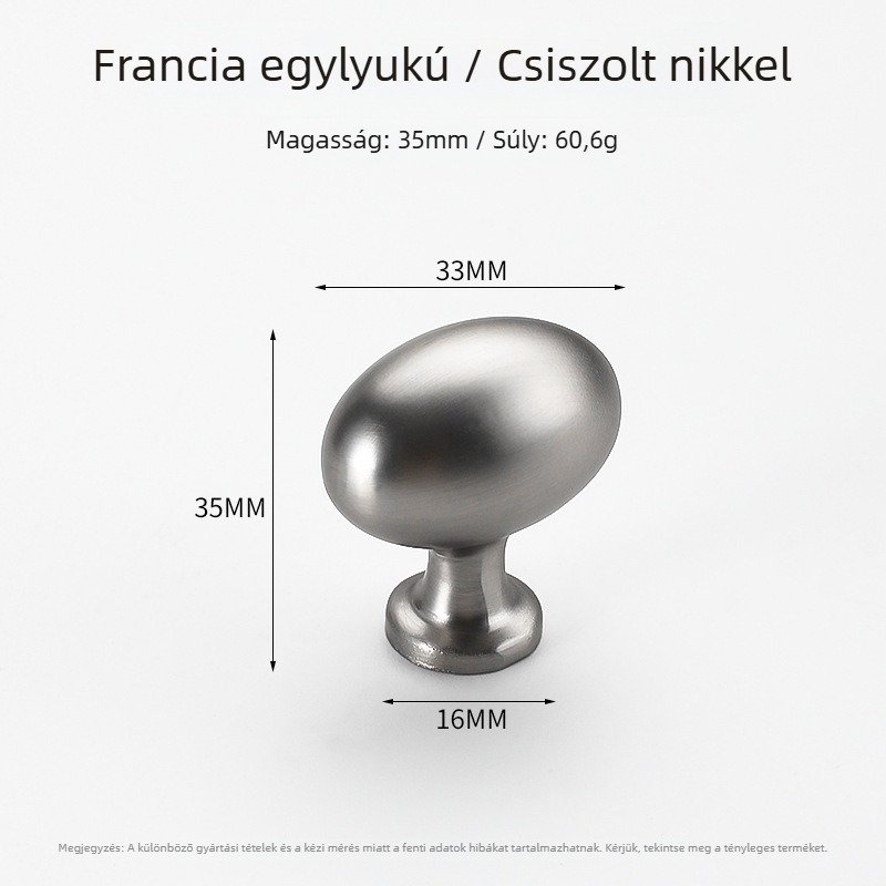 Arany tojás alakú szekrényfogantyú, francia stílus, modern minimalista tervezés, fiókokhoz, cipősszekrényhez és ruhásszekrényhez