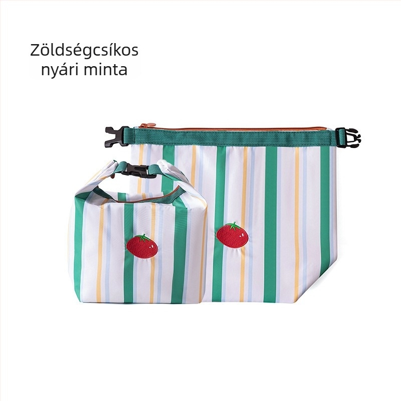 Szigetelt ebédtáska összecsukható húzózsinórral – vízálló tároló, sminkes neszeszer és piszkos ruhák tárolója