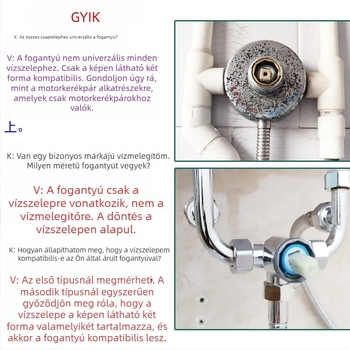 Elektromos vízmelegítő keverőfogantyú – U-alakú / falra szerelhető, zuhanyhoz univerzális
