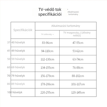 LCD TV porvédő borítás, poliészter anyagból, 55/65/100 hüvelyk, falra szerelhető vagy asztali használatra