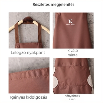 Vízálló konyhai kötény, aranyos dizájn, pamut, ujjatlan, olajálló, szöveg személyre szabható, koreai stílus