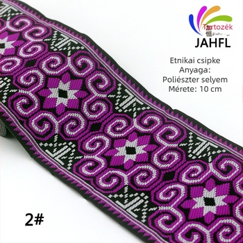 10 cm széles etnikus csipke chiffon anyagokhoz, hímzett gallér díszítés