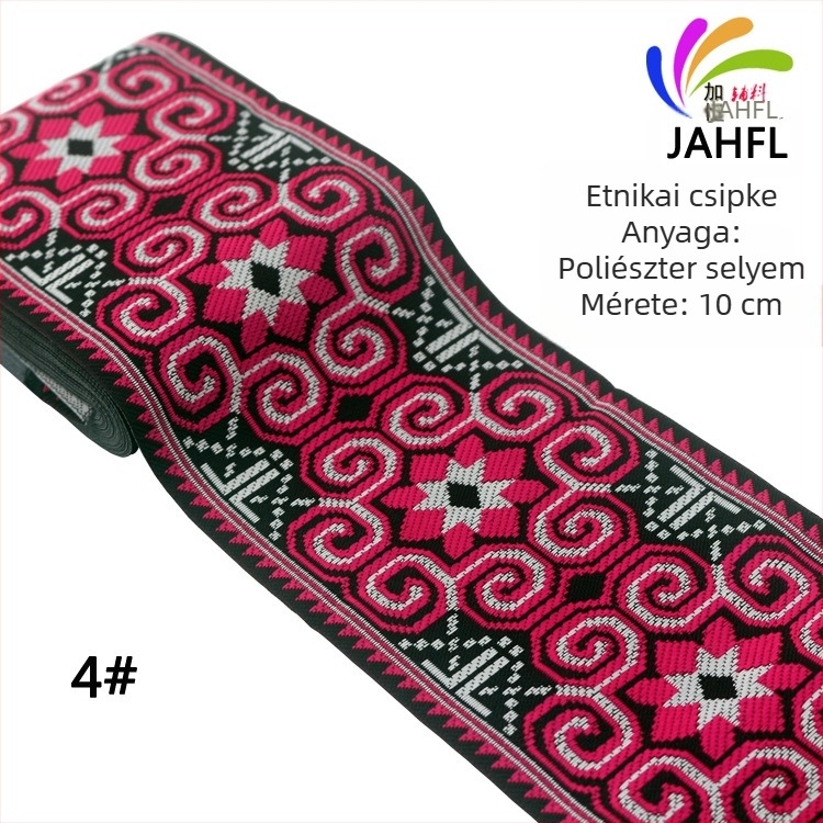 10 cm széles etnikus csipke chiffon anyagokhoz, hímzett gallér díszítés