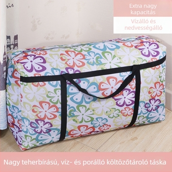 Ruházat és paplan tároló táska, költöztető és csomagoló táska, nagy kapacitású, vízálló szervező, megerősített szövött táska