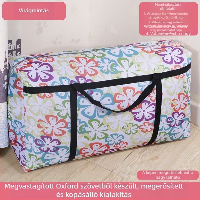 Ruházat és paplan tároló táska, költöztető és csomagoló táska, nagy kapacitású, vízálló szervező, megerősített szövött táska