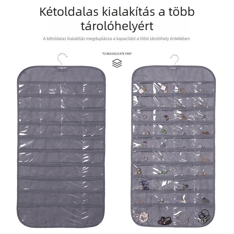 80 rekeszes, kétoldalas függő szervező ékszerek és apró tárgyak számára