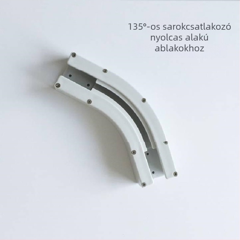 Motoros függöny sín csatlakozó, 90° és 135° sarkokhoz