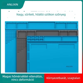 Anlixin Mobiltelefon javítási hőálló szilikon alátét, vastított, magas hőállóságú, forró levegőhöz és forrasztópisztolyhoz, többfunkciós munkapad.