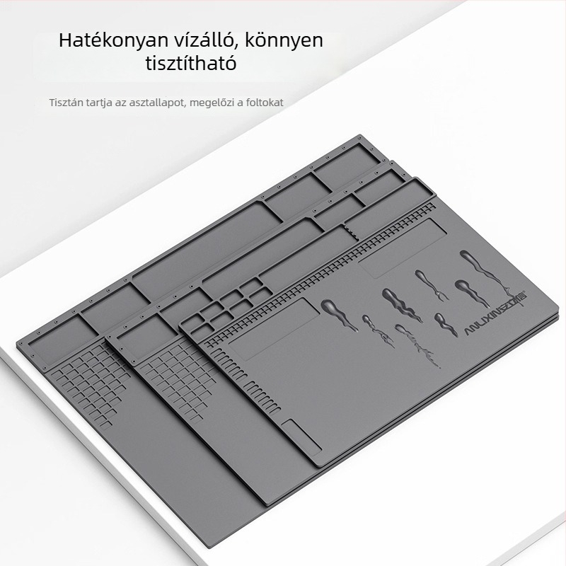 Anlixin Mobiltelefon javítási hőálló szilikon alátét, vastított, magas hőállóságú, forró levegőhöz és forrasztópisztolyhoz, többfunkciós munkapad.