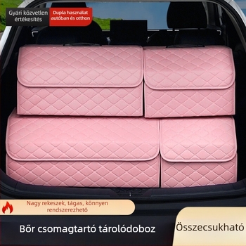 Rózsaszín összecsukható csomagtartó rendező, többfunkciós autó tároló