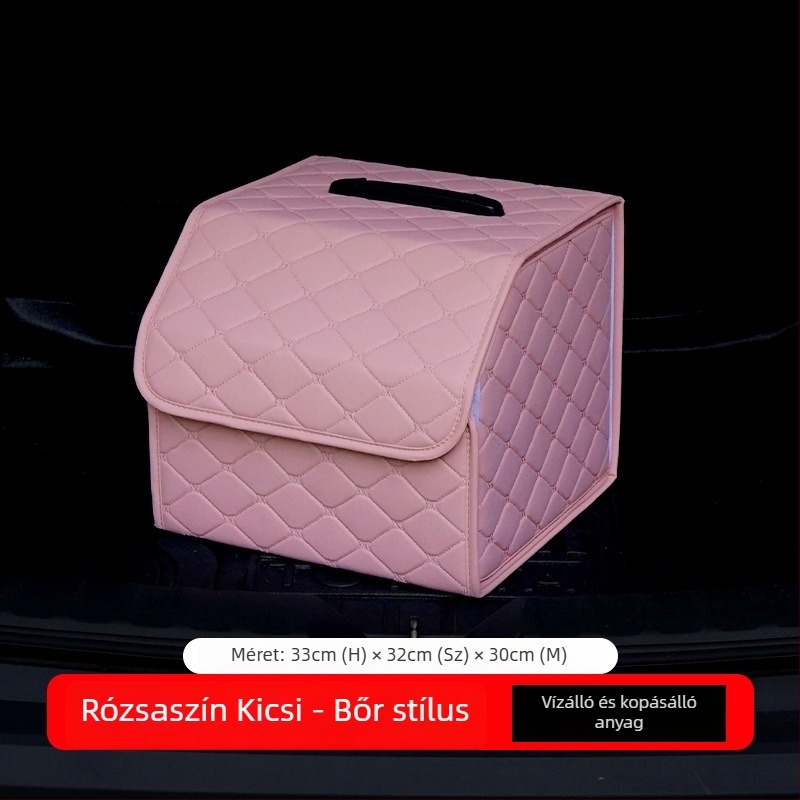 Rózsaszín összecsukható csomagtartó rendező, többfunkciós autó tároló