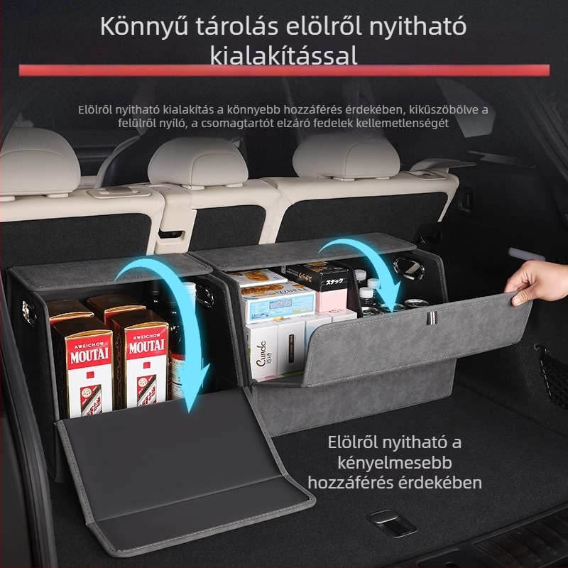 Bőr autócsomagtartó rendező, hajtogatható és vízálló tároló