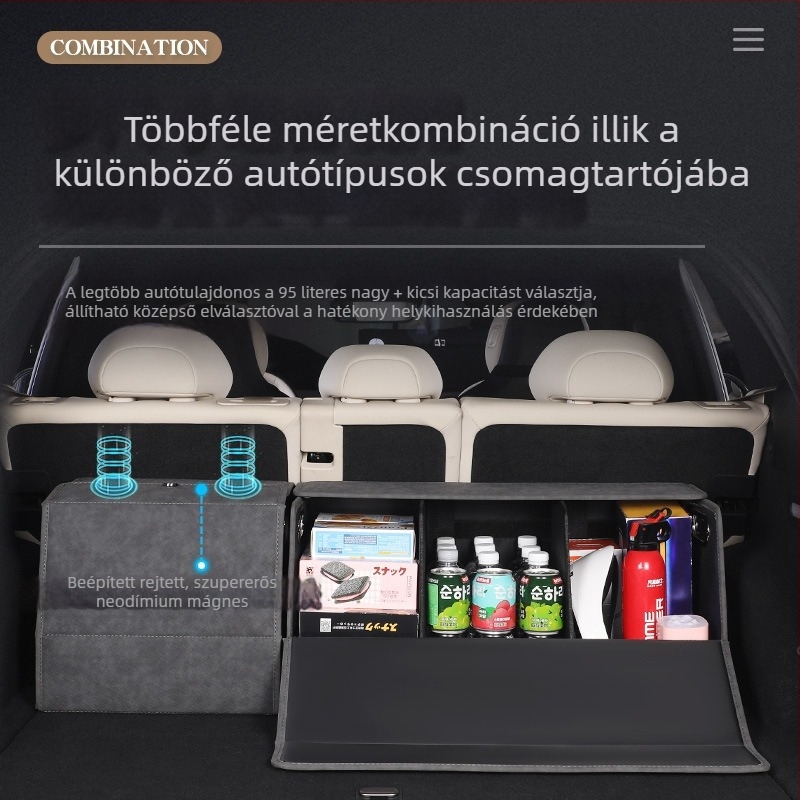 Bőr autócsomagtartó rendező, hajtogatható és vízálló tároló