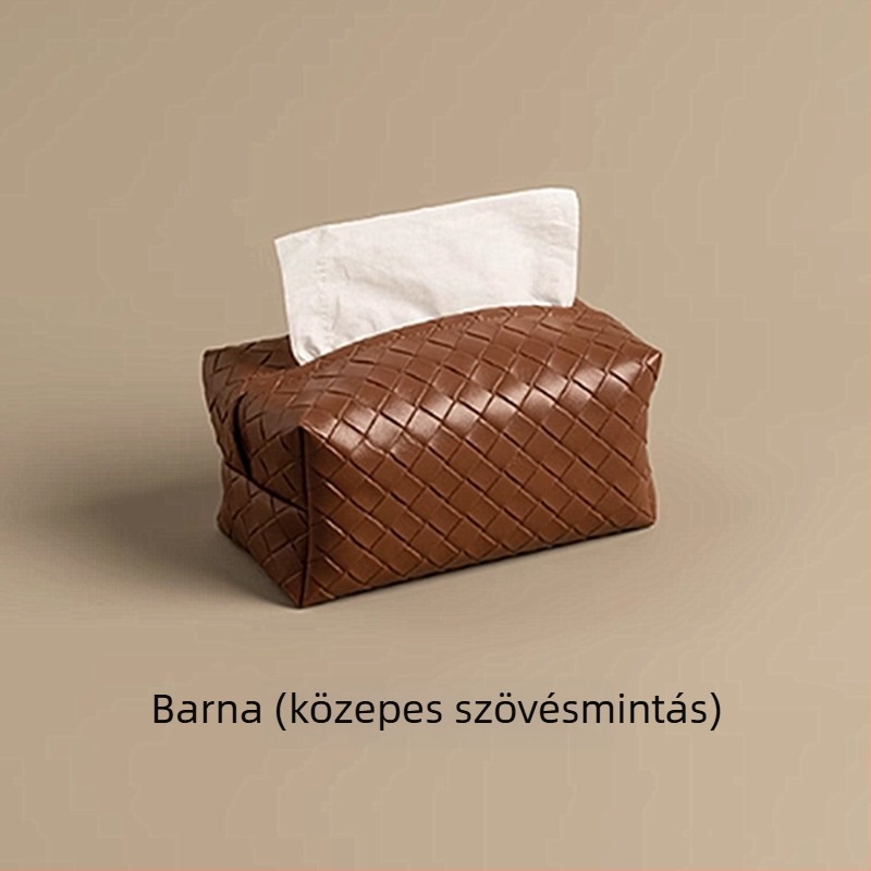 Bőrhatású szövött szalvétatartó nappaliba, prémium kialakítás