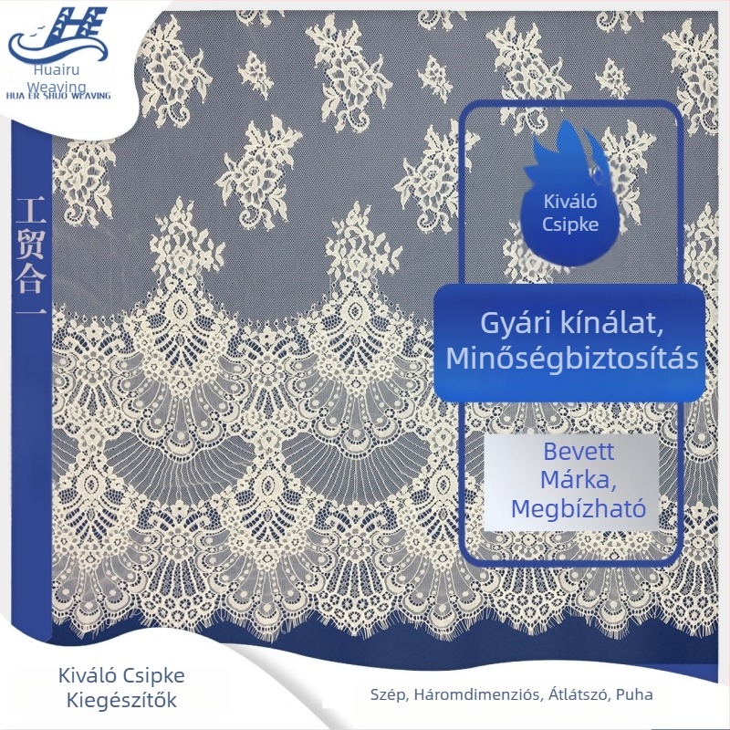 Üreges csipke, klasszikus szempillás csipke mintával, nem rugalmas csipke nők ruházatához