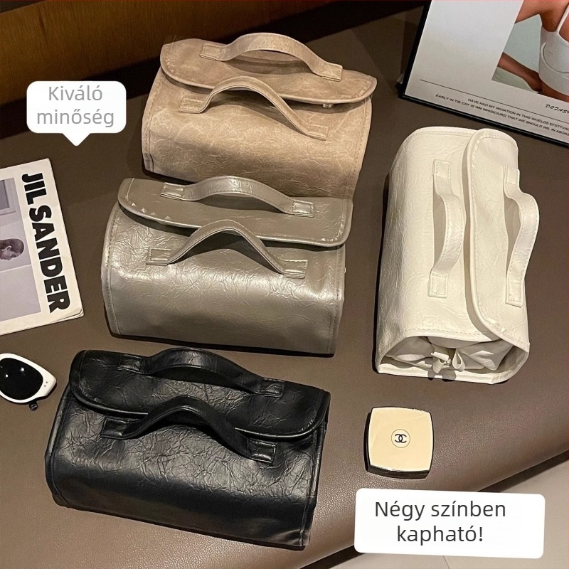 Levehető akasztós kozmetikai táska, hordozható 4 az 1-ben összecsukható utazási smink- és higiéniai szervező