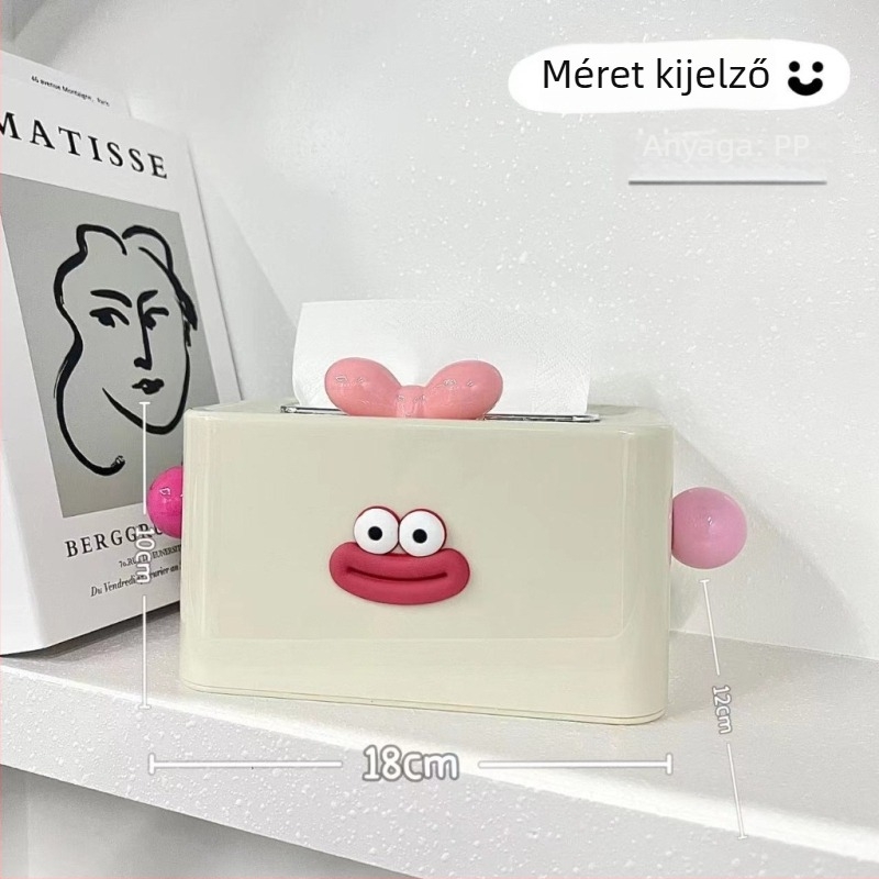 Négyzet alakú papírzsebkendő tartó, PP anyag, modern nappaliba és dohányzóasztalhoz