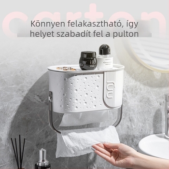 Felsőkategóriás falra szerelhető toalettpapírtartó és arc­törölközőtartó, modern minimalist dizájn