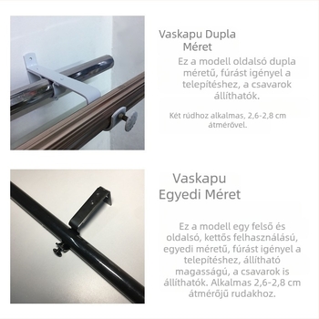 Állítható alátét függönyrúdhöz, római rúdhoz, vasból, fehér, minimalist stílus