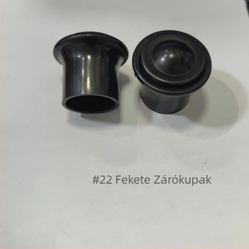22 függönygyűrű záródugóval – fekete PP, modern minimalist stílusú kiegészítő