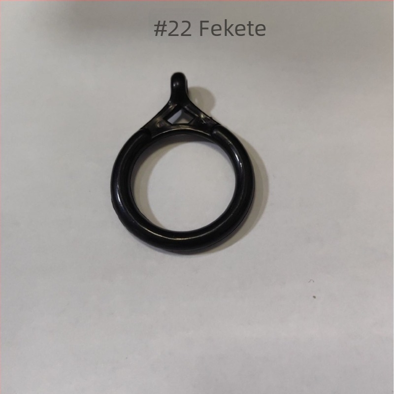 22 függönygyűrű záródugóval – fekete PP, modern minimalist stílusú kiegészítő