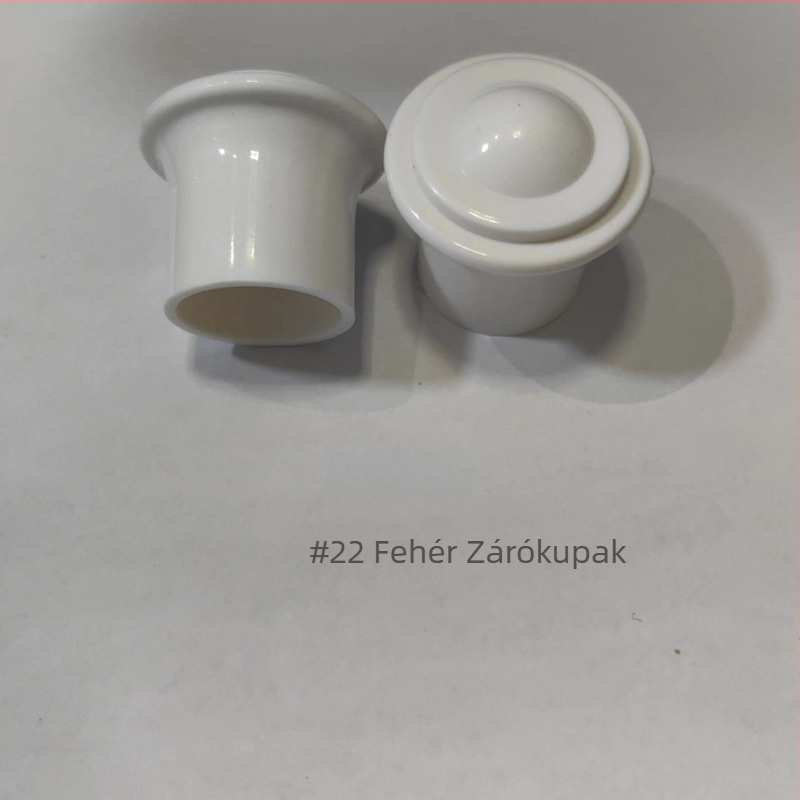 22 függönygyűrű záródugóval – fekete PP, modern minimalist stílusú kiegészítő