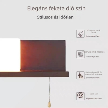 Masív diófából készült fali lámpa hálószobába, kínai stílusú, folyosóra és előszobába - kreatív dekoráció