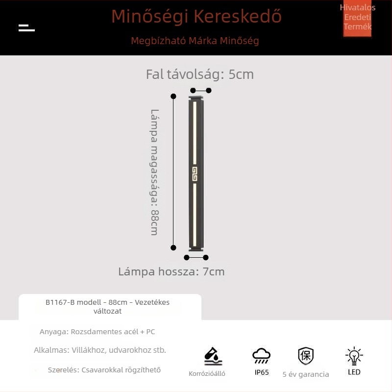 Modern kínai stílusú hosszú külső falikar kettős fejjel, villa bejáratához, beépített oszloplámpa, vízálló, kültéri udvari világítás