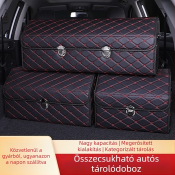Bőrből készült összecsukható autócsomagtartó tároló doboz