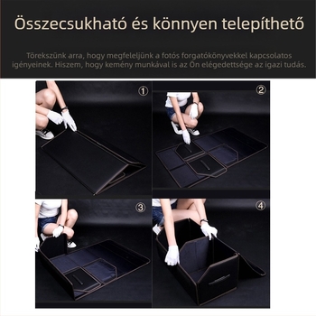 Bőrből készült összecsukható autócsomagtartó tároló doboz