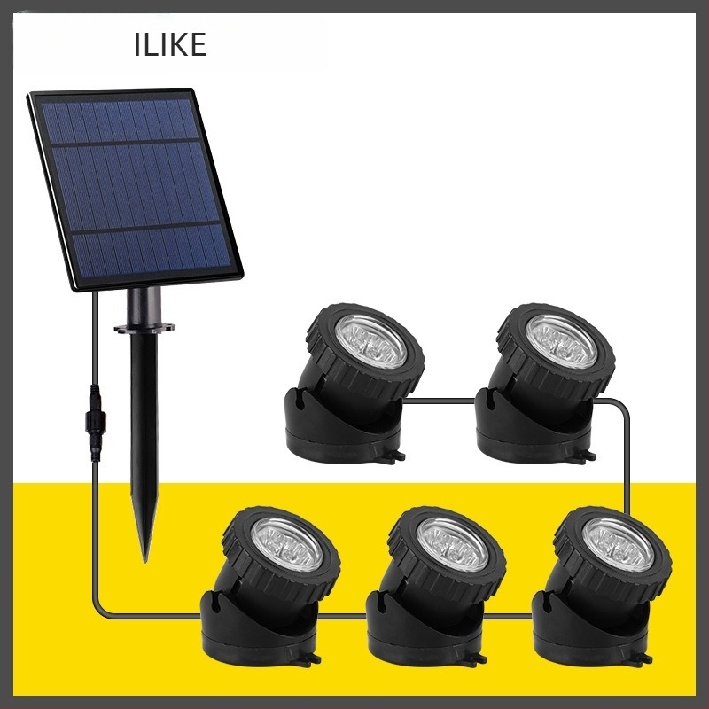 Napenergiás víz alatti világítás kültéri tavakhoz és medencékhez, RGB színű akváriumi világítás, szökőkút és falikar