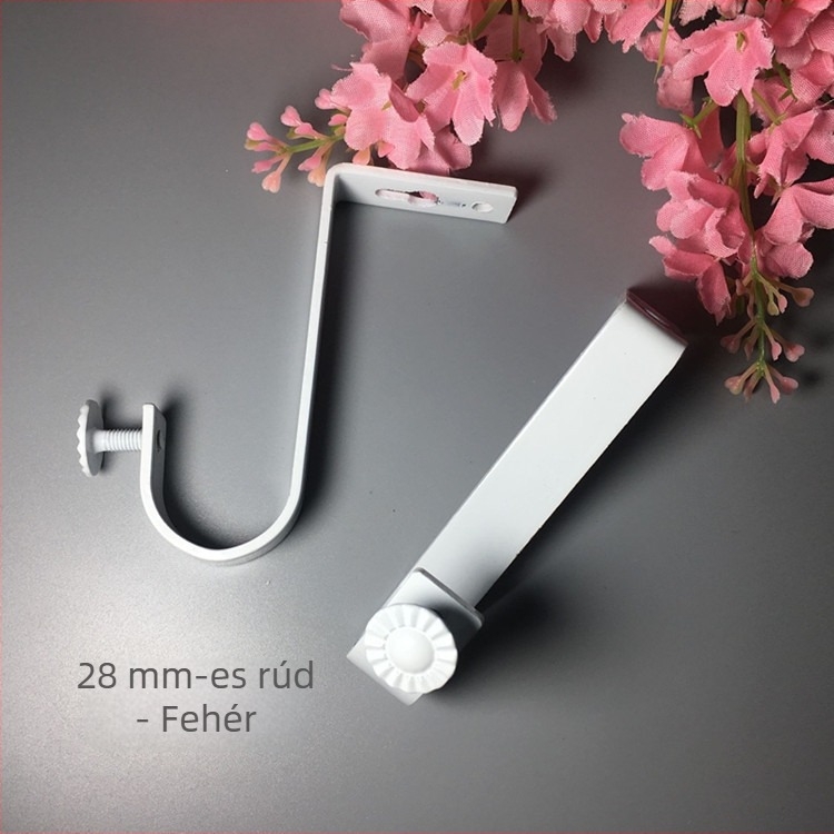 Vasból készült függönyrúdtartó, felső szerelés, fekete, modern minimalist stílus