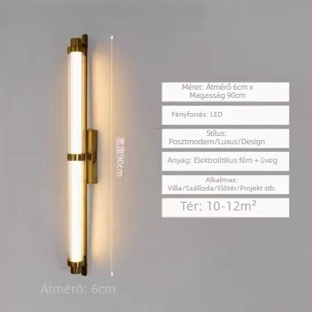 Hosszú falikar, modern tervezés, akril árnyékoló, vas test, LED, 220V