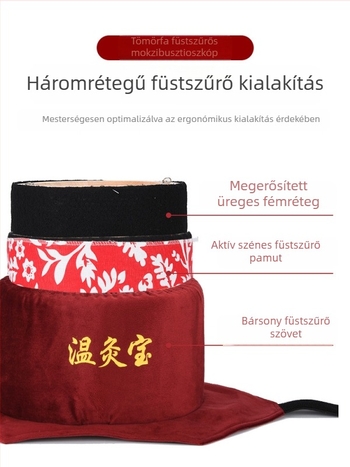 Füstmentes, fából készült moxibusztisz doboz hőmérséklet-szabályozóval – hordozható készülék derékhoz, hashoz és nyakhoz