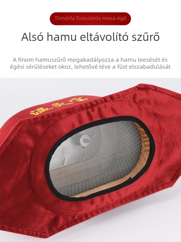 Füstmentes, fából készült moxibusztisz doboz hőmérséklet-szabályozóval – hordozható készülék derékhoz, hashoz és nyakhoz