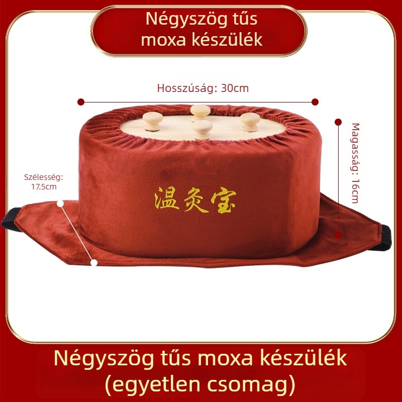 Füstmentes, fából készült moxibusztisz doboz hőmérséklet-szabályozóval – hordozható készülék derékhoz, hashoz és nyakhoz