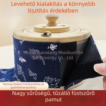 Fa moxibuzációs doboz, hordozható otthoni használatra, teljes testre, cserélhető füstszűrővel