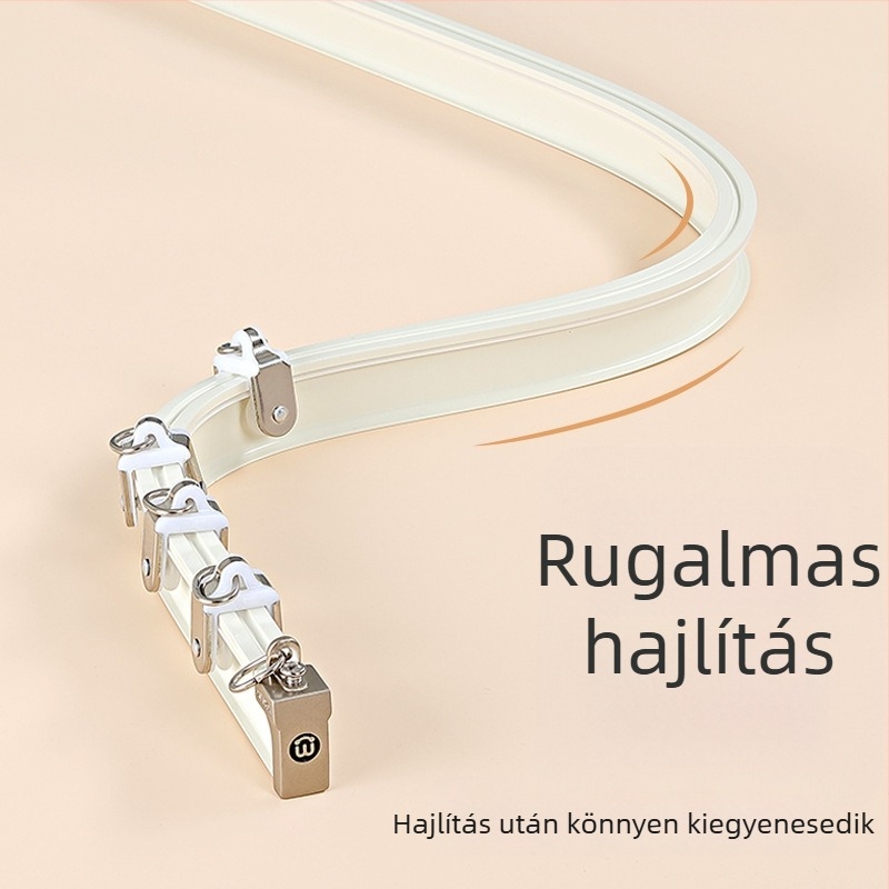 Alumíniumötvözet függöny sín, U‑alakú csúszó vezető, kampó-stílus, L‑alakú sarokablak/balkon vezető, modern minimalista stílus