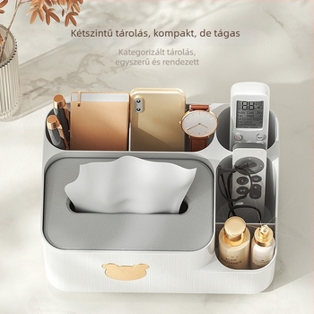 Nappalihoz krémszínű papírzsebkendő tartó, műanyag, kreatív dizájn, könnyű luxus, aranyos