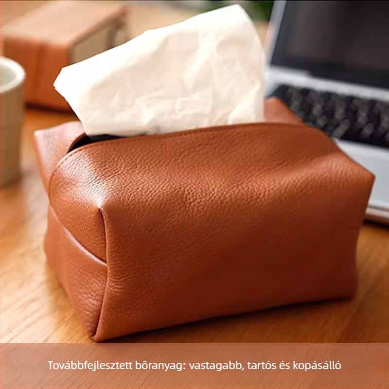 Európai stílusú, PU bőr szalvétatartó és papírzsebkendő-doboz nappaliba, dolgozószobába és az autóba
