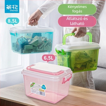 Camellia műanyag tároló doboz, megerősített mini tároló, műanyag tárolóedény, PP anyag, 8,5 L