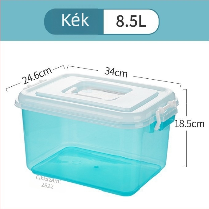 Camellia műanyag tároló doboz, megerősített mini tároló, műanyag tárolóedény, PP anyag, 8,5 L