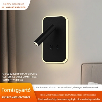 LED fali lámpa kapcsolóval, modern minimalista stílus, új kínai dizájn, éjjeli olvasólámpa szállodai szobákhoz