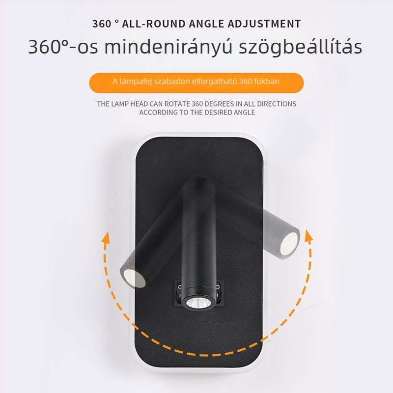 LED fali lámpa kapcsolóval, modern minimalista stílus, új kínai dizájn, éjjeli olvasólámpa szállodai szobákhoz