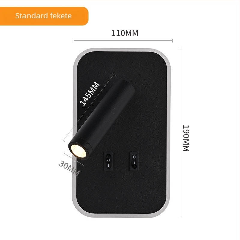 LED fali lámpa kapcsolóval, modern minimalista stílus, új kínai dizájn, éjjeli olvasólámpa szállodai szobákhoz
