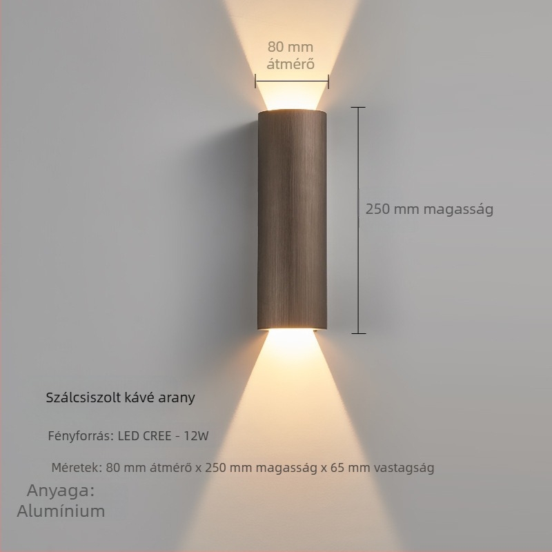 Designer fali lámpa üveg árnyékolóval, modern minimalista stílus nappaliba, hálószobába és folyosóra