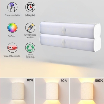 Beltéri LED falikar folyosóhoz, közlekedőhöz és lépcsőházhoz – RGB hangulat, újratölthető hosszú falikar