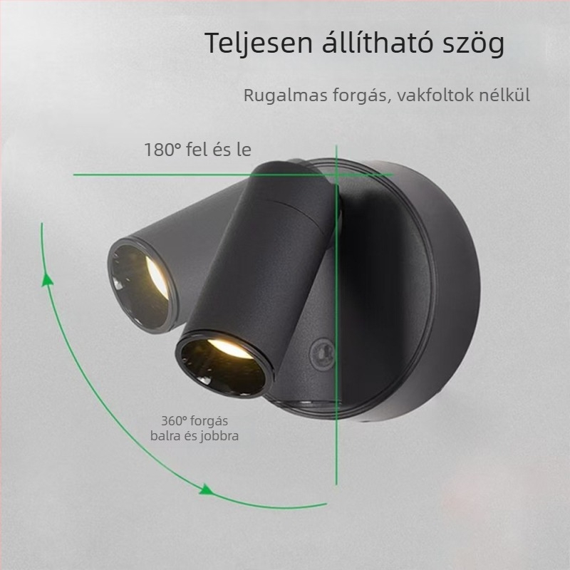 Ágy melletti falikar olvasólámpa, újratölthető, vezeték nélküli, kábelmentes, szerelés nélküli, forgatható, európai stílusú éjszakai fény mágneses érintéssel