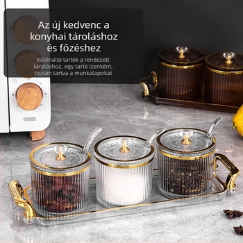 Európai stílusú konyhai fűszertartó készlet csiliolaj tárolóval, só- és fűszertartókkal